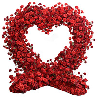 Dekorasi & Perlengkapan Pernikahan Karangan Bunga Besar untuk Gapura Pernikahan, Bunga Sutra Merah Burgundy, Bunga Buatan Musim Semi