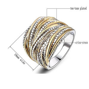 Anello Geometrico da Cocktail T0275 in Acciaio Inossidabile Placcato Oro 18K, Anelli Unisex alla Moda per Feste - Product Image 5