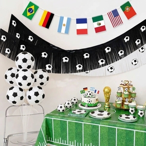 ABD Kanada Meksika Futbol Flaması Yeşil Simli Saçaklı Perde Çelenkleri Oyun İzleme Partisi Arka Plan Dekoru - Product Image 3