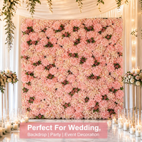 Panel Bunga Mawar Hydrangea Buatan 40x60cm untuk Dekorasi Dinding Pernikahan, Latar Belakang Pusat Perbelanjaan, Panggung, Pesta, dan Photo Booth
