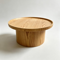 Ensemble de 2 tables basses gigognes rondes en noyer foncé, mobilier moderne pour salon, commande en gros, ODM