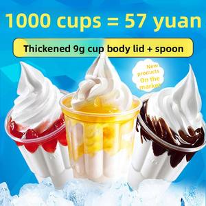 Tasse à Sundae en PP jetable avec couvercle pour boissons froides Tasse à pudding au lait à double peau épaissie de style <span class=keywords><strong>KFC</strong></span> pour usage commercial - Product Image 5