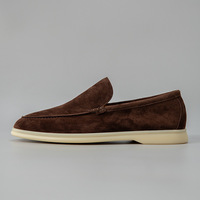 Chaussures mocassins pour hommes en cuir véritable et daim de mouton, style décontracté et respirant, grande taille, bout pointu, personnalisables OEM