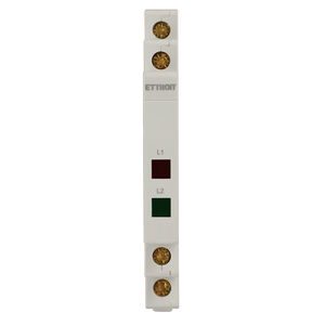 Indicatore luminoso modulare etroit con 2 fasi L1 L2 230V, occupa mezzo modulo DIN, lampada di segnalazione a LED-materiali - Product Image 1