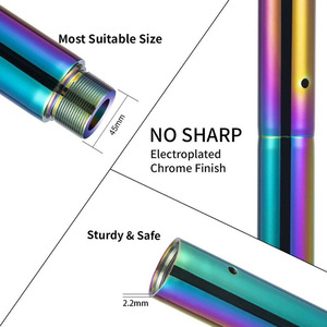 Kit de barra de baile portátil ajustable en altura de Color degradado nuevo HM Modos estáticos giratorios 45 mm Chrome Home-Fitness - Product Image 4