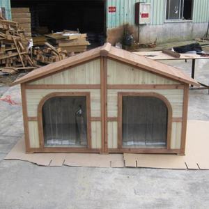 Takım elbise ahşap köpek evi iki köpek 2 iki kapı su geçirmez ekstra büyük katı kafesleri sarı 1 adet 3 kartonları yumuşak taraflı taşıyıcılar - Product Image 3