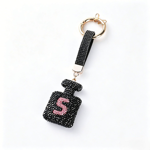 QYS Zinc Alloy Coin Holder Keychain Rhinestone Bottle Shape <b>Bag</b> Charm Metal <b>Key</b> <b>Ring</b> Women's Gift - Product Image 2