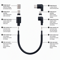 Câble de charge rapide USB-C vers USB-C coudé à 90 degrés, court (15 cm), pour synchronisation des données, compatible téléphone, ordinateur portable, tablette