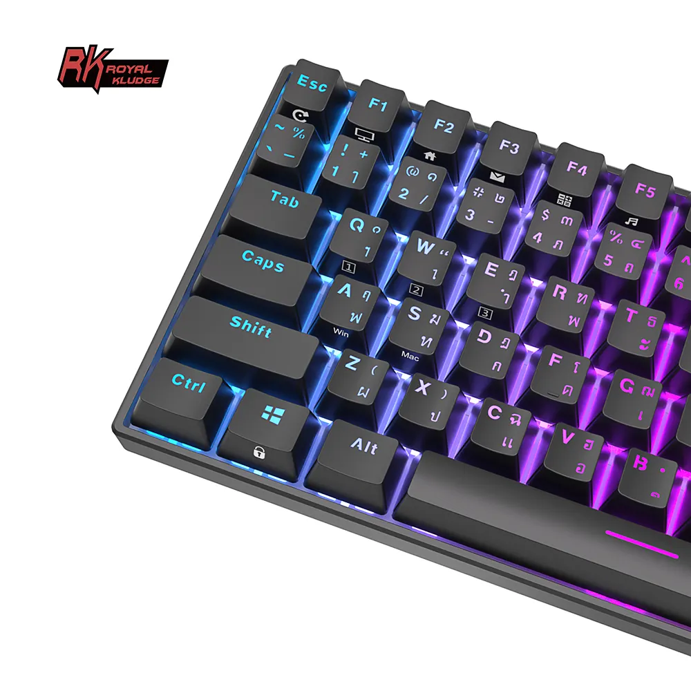 Royal Kludge RK100 mechanische Gaming-Tastatur 100 Tasten benutzer definierte Thai-Tasten kappen volle Tastatur RGB drahtlose Spiele tastatur