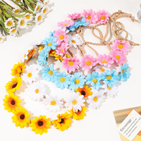 Accessoires cheveux réglables coiffes tressées petite couronne de marguerites bandeaux bandeaux pour femmes