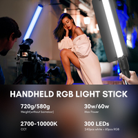 TOLIFO ST-60RGB 60W LED Stick RGB 4400mAh Lumière vidéo portable pour créateur de contenu Vlogger Production vidéo et photographie