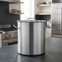 Marmite en acier inoxydable grande capacité, design minimaliste, compatible gaz et induction, durable, passe au lave-vaisselle, avec couvercle