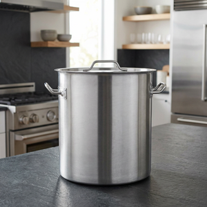 Casserole en acier inoxydable grande capacité, design minimaliste, compatible gaz et induction, pour plaques à induction. - Product Image 1