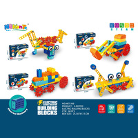 Blocs de construction en plastique ABS motorisés STEAM Technology, 180 pièces, grandes particules, engrenages mécaniques, puzzle électrique éducatif