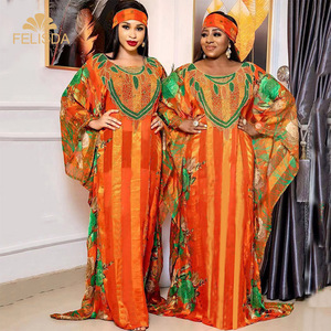 Vestidos africanos tradicionales Mujeres Rhinestone Gasa Kaftan <span class=keywords><strong>Trajes</strong></span> Pavo <span class=keywords><strong>Boda</strong></span> Vestido largo Maxi Túnica Ropa Africana Vestido - Product Image 1