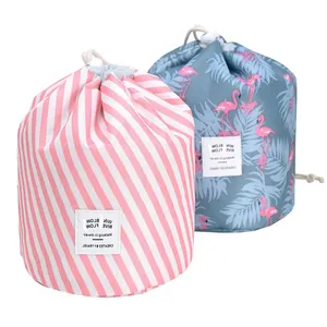 Yeni Oxford Polyester kumaş silindir seyahat İpli makyaj kozmetik Kitbag kılıfı