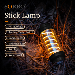Waterdichte Oplaadbare Draagbare Zaklamp Camping Tent Kaarsverlichting Stick <span class=keywords><strong>Lamp</strong></span> Buitenlicht - Product Image 1