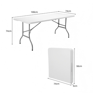Tables pliantes en plastique <span class=keywords><strong>de</strong></span> <span class=keywords><strong>haute</strong></span> qualité, tables pliantes bon marché pour les mariages, les événements <span class=keywords><strong>de</strong></span> <span class=keywords><strong>jardin</strong></span>, pliables pour les fêtes, 4 pieds/5 pieds/6 pieds, <span class=keywords><strong>table</strong></span> d'extérieur - Product Image 1