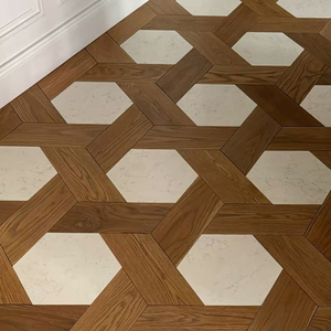 Sehr Empfehlenswertes Technisches Eichenparkett mit Weißer Steineinlage Elegantes Design Holzboden-Parkett - Product Image 1
