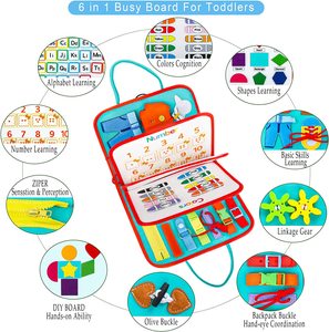 Tablero de Actividades Montessori con Diseño de Nave Espacial para Niños y Niñas, Regalos, <span class=keywords><strong>Juguetes</strong></span> Sensoriales para Niños Pequeños, Autismo, Juguete Educativo de Viaje, Libro de Actividades de Fieltro - Product Image 3