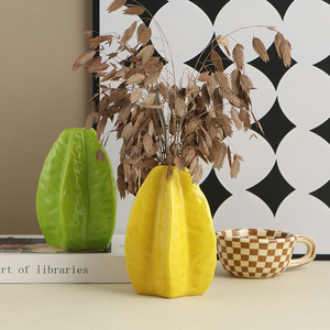 Jarrón <span class=keywords><strong>de</strong></span> Cerámica con Diseño Creativo <span class=keywords><strong>de</strong></span> <span class=keywords><strong>Carambola</strong></span>, Ecológico, Hecho a Mano, Estilo Art Deco, Decoración para Bodas, Hogar, Sala <span class=keywords><strong>de</strong></span> Estar, Comedor, Mesa - Product Image 4