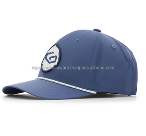Gorra de Béisbol Azul de 6 Paneles con Bordado de Logotipo Geométrico, Unisex, Ajustada, Estilo Casual para Primavera/Verano - Product Image 3
