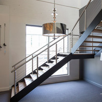 Reilbu style moderne double stringer ouvert contremarche escalier intérieur et extérieur