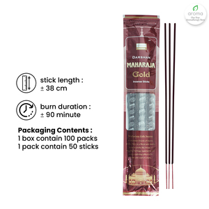 ธูปทองคำราชินีอินเดียแดง บาธี ดาร์ชาน มหาราชา พร้อมทองคำแท้สำหรับการบูชาสุดหรู - Product Image 2