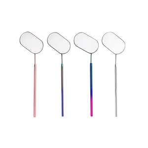 Juego de Espejos de Maquillaje de Mano con Aumento 3X, Ovalados y de Doble Cara, 4 Piezas, Acabado Cromado, Mango de Acero Inoxidable, Opciones Multicolor - Product Image 1