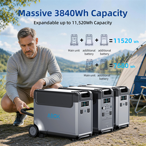 สถานีไฟฟ้าพกพา ABOK 3600W คลื่นไซน์บริสุทธิ์ พร้อมระบบ MPPT รองรับแผงโซลาร์เซลล์สำหรับงานหนัก เหมาะสำหรับการตั้งแคมป์ รถบ้าน ใช้งานนอกกริด และกรณีฉุกเฉิน - Product Image 2