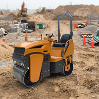 Compacteur routier vibrant à double tambour de 1 tonne certifié Euro 5 CE avec moteur haute efficacité