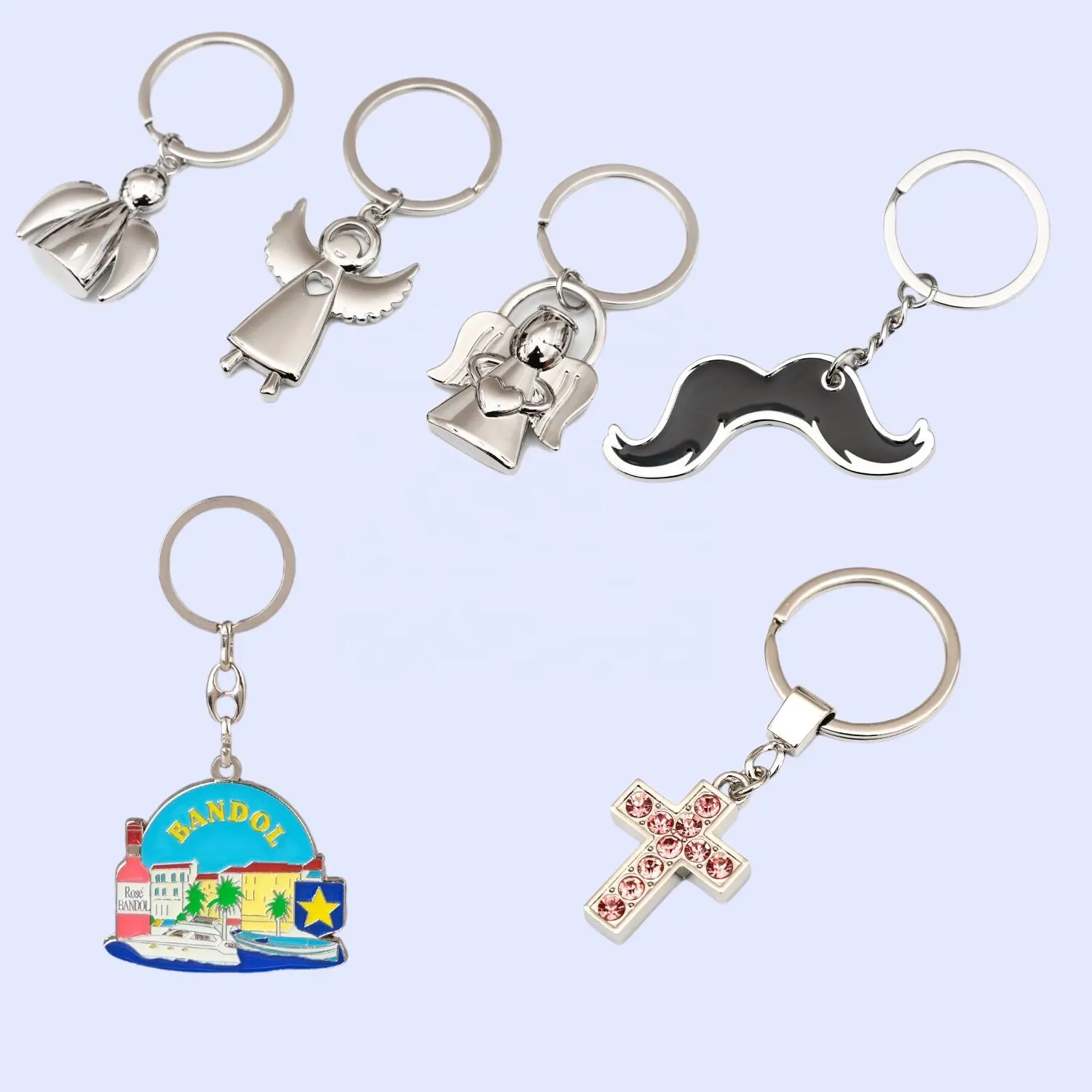 High Quality Custom Logo Various Styles Chain Pendant Promotional Shrimp motorcycle helmet Metal Key Chains