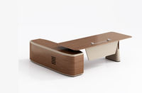 Bureau de direction - Design moderne en placage de bois/MFC avec rangement durable, assemblage requis