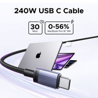 Cable USB Tipo C a USB C UGREEN de 240W, Cable de Carga Rápida PD 3.1 de 100W, Cable de Datos para Macbook Pro, Xiaomi, Samsung, Laptop