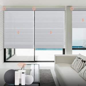 Shangrila Shades Compatible con Alexa <span class=keywords><strong>Google</strong></span> <span class=keywords><strong>Home</strong></span> Persiana motorizada con control remoto Persianas transparentes triples inalámbricas - Product Image 3