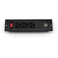 Multiprise avec 4 prises anti-effraction, port USB, interrupteur de réinitialisation éclairé, prise avec prise pour le bureau et la maison
