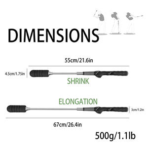 2025 Personalizar Logo Corrector de gestos Calentamiento Fuerza telescópica Práctica de golf Stick Ayuda de entrenamiento para <span class=keywords><strong>Tempo</strong></span> Grip - Product Image 4