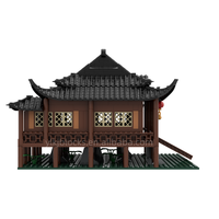 Modèle de construction de maison sur échasses traditionnelle personnalisée OEM ODM, maquette décorative d'architecture, blocs de construction personnalisés Maison sur échasses