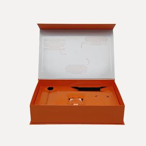 Caja de papel Kraft naranja de lujo con logotipo personalizado, cartón rígido plegable, materiales reciclados, ventaja UV para reloj magnético de lujo - Product Image 6