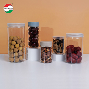 Botol Plastik PET Silinder Transparan Berkualitas Makanan dengan Tutup Sekrup untuk Penyimpanan Kosmetik, Camilan & Kue - Product Image 1