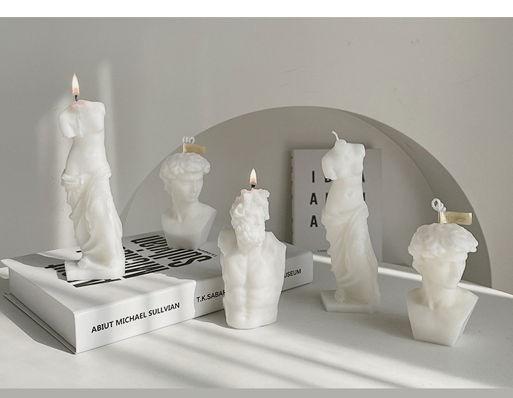 AROMA HOME Romantic Love Scented Candles David Venus Laocoon Human Body Sculpture Soy Wax Scented Candles Birthday Gifts 2