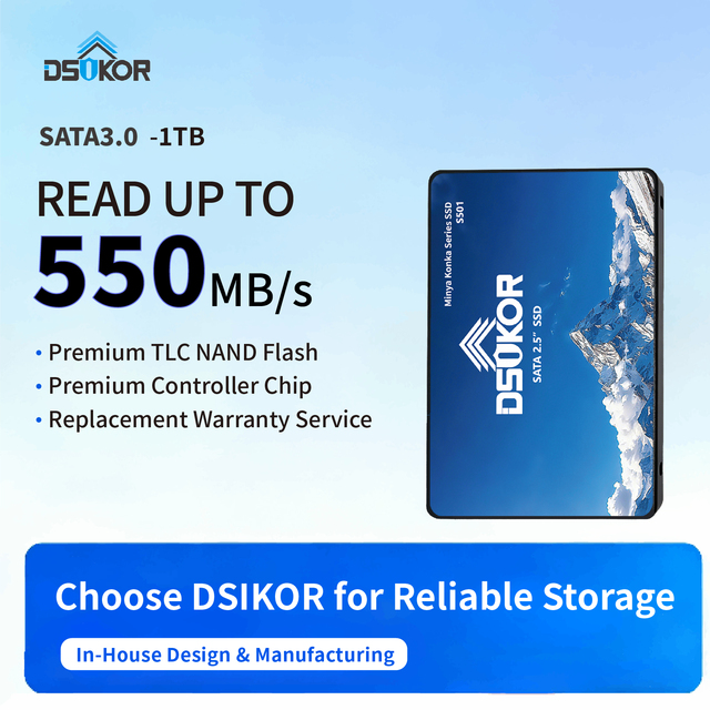 Internal Desktop M.2 SATA3 2.5-Inch SSD 128GB-1TB 3-Year Warranty