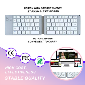 Clavier sans fil BT pliable ultra-mince rechargeable, touches à ciseaux portables, nouveau clavier mini programmable en plastique - Product Image 1