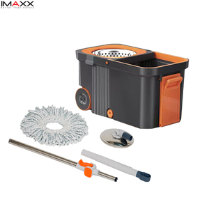 Imaxx Dễ Dàng Lau <span class=keywords><strong>360</strong></span> Quay Quay Ma Thuật Cho Sàn Làm Sạch Thép Xử Lý Với Kim Loại Giỏ Cho Nhà Và Xe Nhà Bếp Sử Dụng - Product Image 6