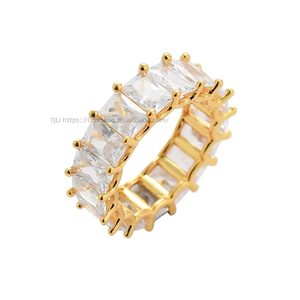 Full Zirconium Closed Zircon Copper <b>Ring</b>, Ladder Zirconium <b>Ring</b>, Female Index <b>Finger</b> <b>Ring</b>. - Product Image 1