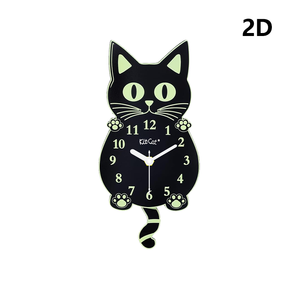 <span class=keywords><strong>Horloge</strong></span> murale en forme de chat noir lumineux 2D de 10 pouces - <span class=keywords><strong>Horloge</strong></span> à piles pour les chambres d'enfants ou les chambres à coucher - Product Image 6