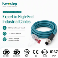 Câble Ethernet industriel M12 à code A 8 broches vers RJ45 Cat6A, cordon blindé haute vitesse 10 Gbit/s, 100 % testé pour l'intégrité du signal