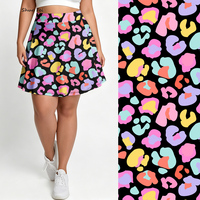 Jupe-short athlétique grande taille pour femme, motif guépard coloré et éclatant, avec poche latérale, taille haute, pour le golf et la course à pied