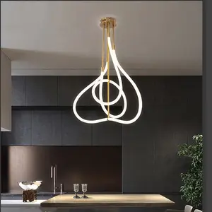 Простая линия, Потолочная люстра, современная светодиодная Подвесная лампа для украшения дома