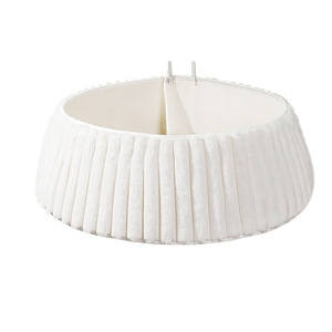 YUELIAN Jupe de sapin de Noël blanche de 28 pouces, couvre-socle en peluche écologique, personnalisable, directement de l'usine, pour les fêtes - Product Image 4